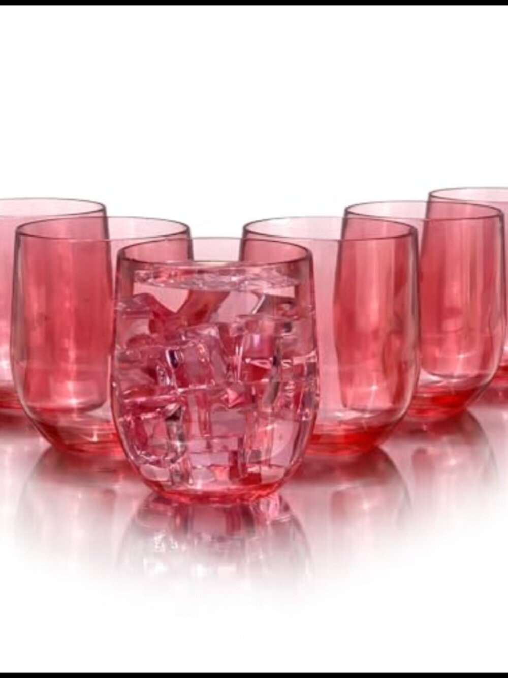 Acrylic Drinkware Set of 6 Plastic Wine Glasses 20 oz Shatterproof Stackable